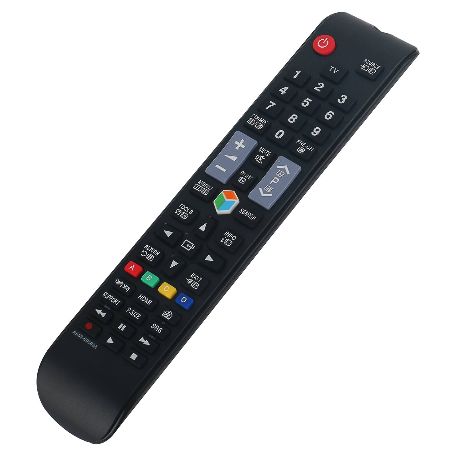 1 TV 4 2 5 3 7 TTX/MIX 8 6 EC 0 9 + MUTE PRE-CH 1E CH I  - CHLIST 102 10 P TTED MENU NU  lo TOOLS SEARCH  INFO  RETURN A Famly  EXIT Bay C  SUPPORT HDMI D jee P P.SIZE 80 " SRS AA59-G0501A AASB Ped  SOURCE