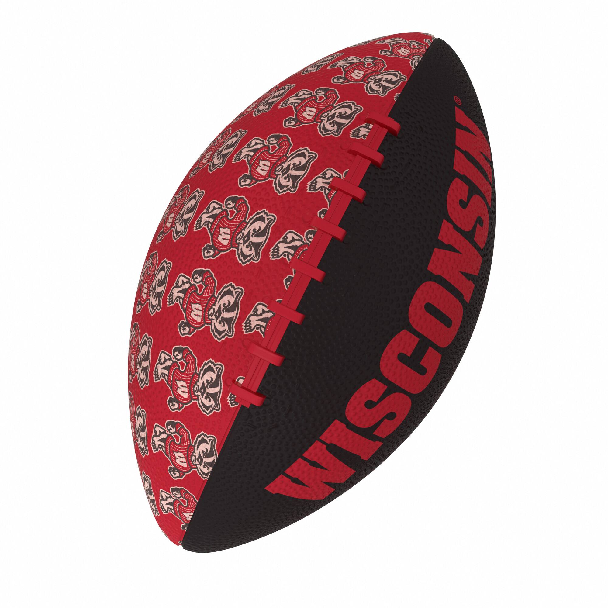 Alt View 3. Logo Brands - Wisconsin Badgers Mini Rubber Football - Multicolor.