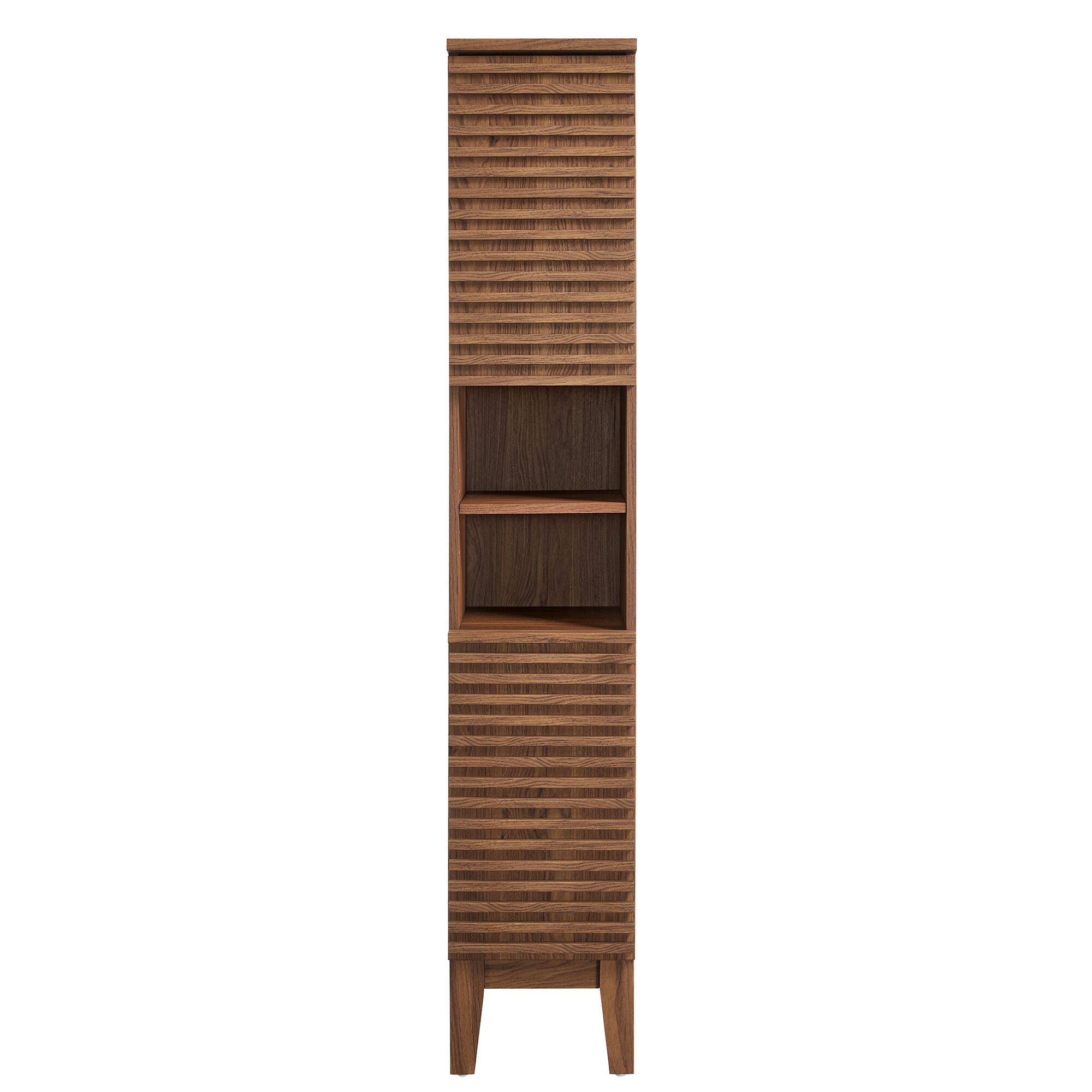 Alt View 4. Modway - Render Tall Narrow Bathroom Storage Cabinet by Modway - Walnut.