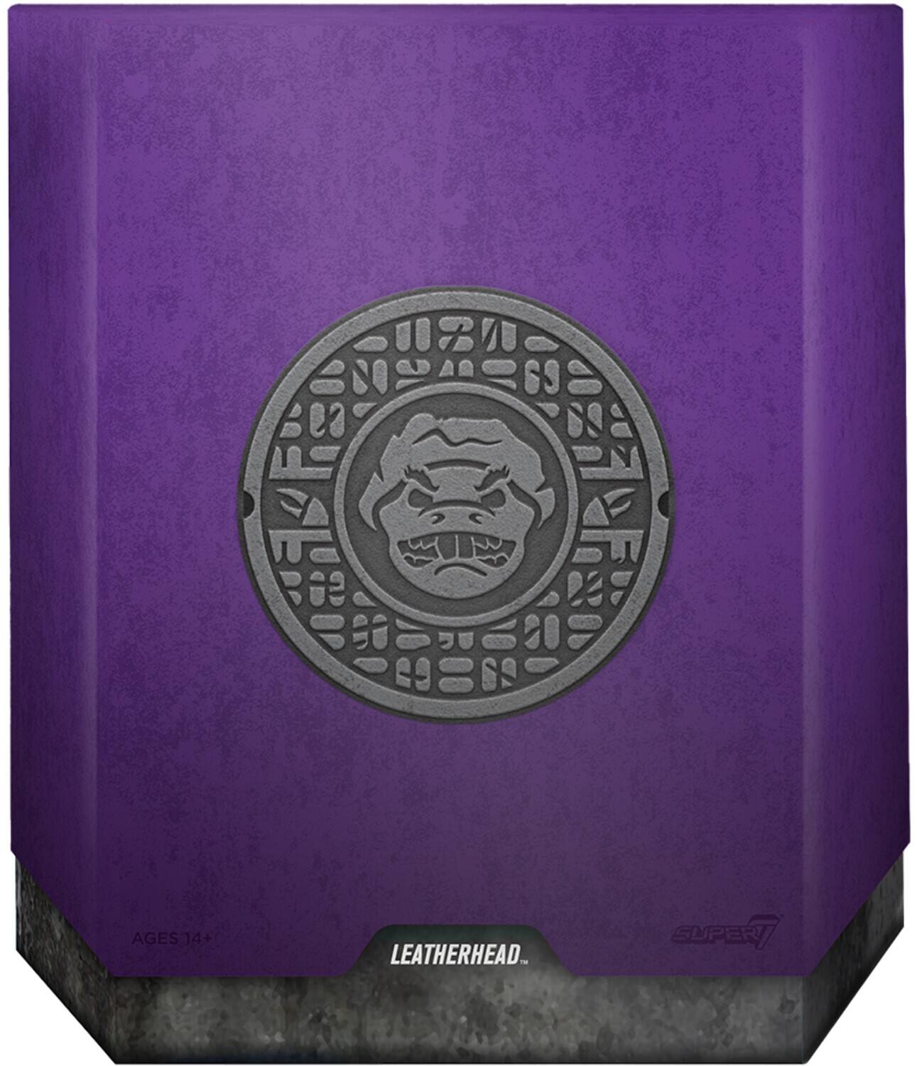 The text on the image is:

"AGES 14+ LEATHERHEAD SUPER"

Corrected and grouped:

"AGES 14+ LEATHERHEAD SUPER"