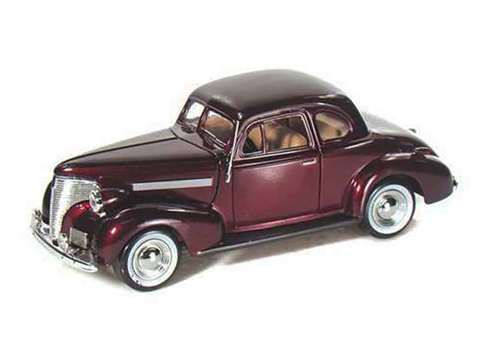 Alt View 1. Motormax - 1939 Chevrolet Coupe Burgundy 1/24 Diecast Model Car by Motormax.