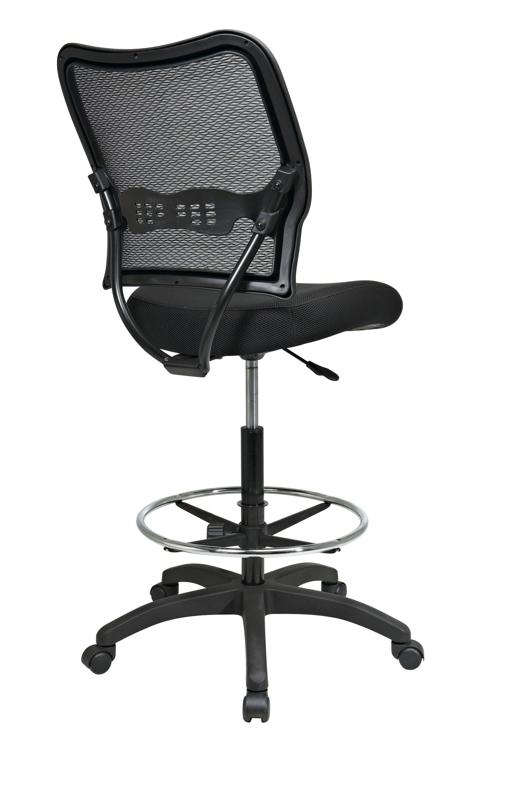 Back. Office Star Products - Deluxe AirGrid® Back Drafting Chair - Black.