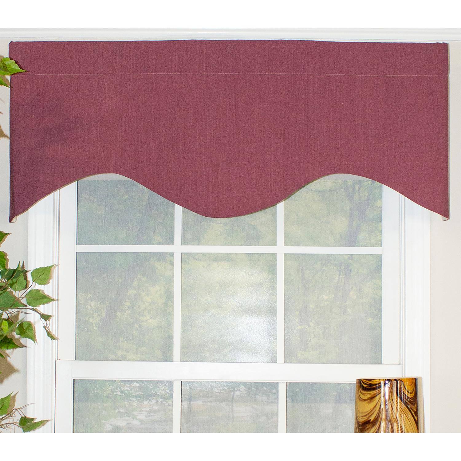 Angle. RLF Home - RLF Home Classic Cornice 100% Cotton with Fully Lined 3" Rod Pocket Valnance for Windows 50" x 17" Lavender - Lavender.