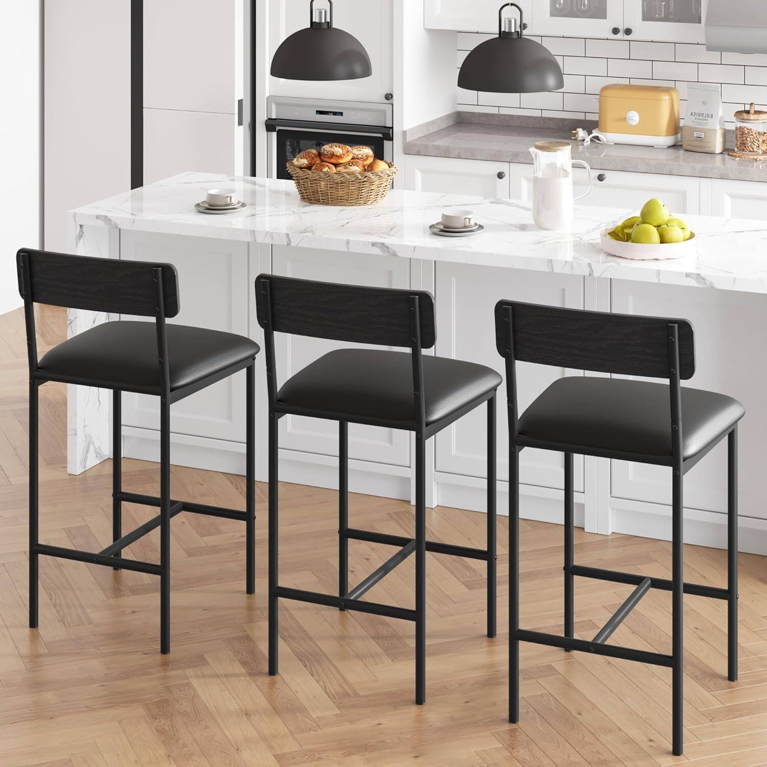 Alt View 3. Acekool - Kitchen Table Bar Stools Set of 2 Kitchen Bar Stools for Dining Room, Home Office, Living Room - Multiple colors.
