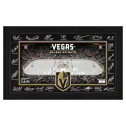 Sure, here is the corrected and grouped text from the image:
**Top Row:**
- Kegan Kolesar
- Keegan Kolesar
- Tanner Laczynski
- Ivan Barbashev
- Pavel Dorofeyev
- Jonas Rondberg
- Reilly Smith
**Middle Row:**
- Tomas Hertl
- Brandon Sutter
- Cole Schwindt
- Noah Hanifin
- Akira Schmid
- Mark Stone
- Adin Hill
- William Fattori
- Braden McNabb
**Bottom Row:**
- Brett Howden
- HM
- Zach Whitecloud
- Karpis Lavio
- Shea Theodore
- Jack Eichel
**Additional Text:**
- LIMITED EDITION OF 500
- 0001
**Center:**
- VEGAS GOLDEN KNIGHTS