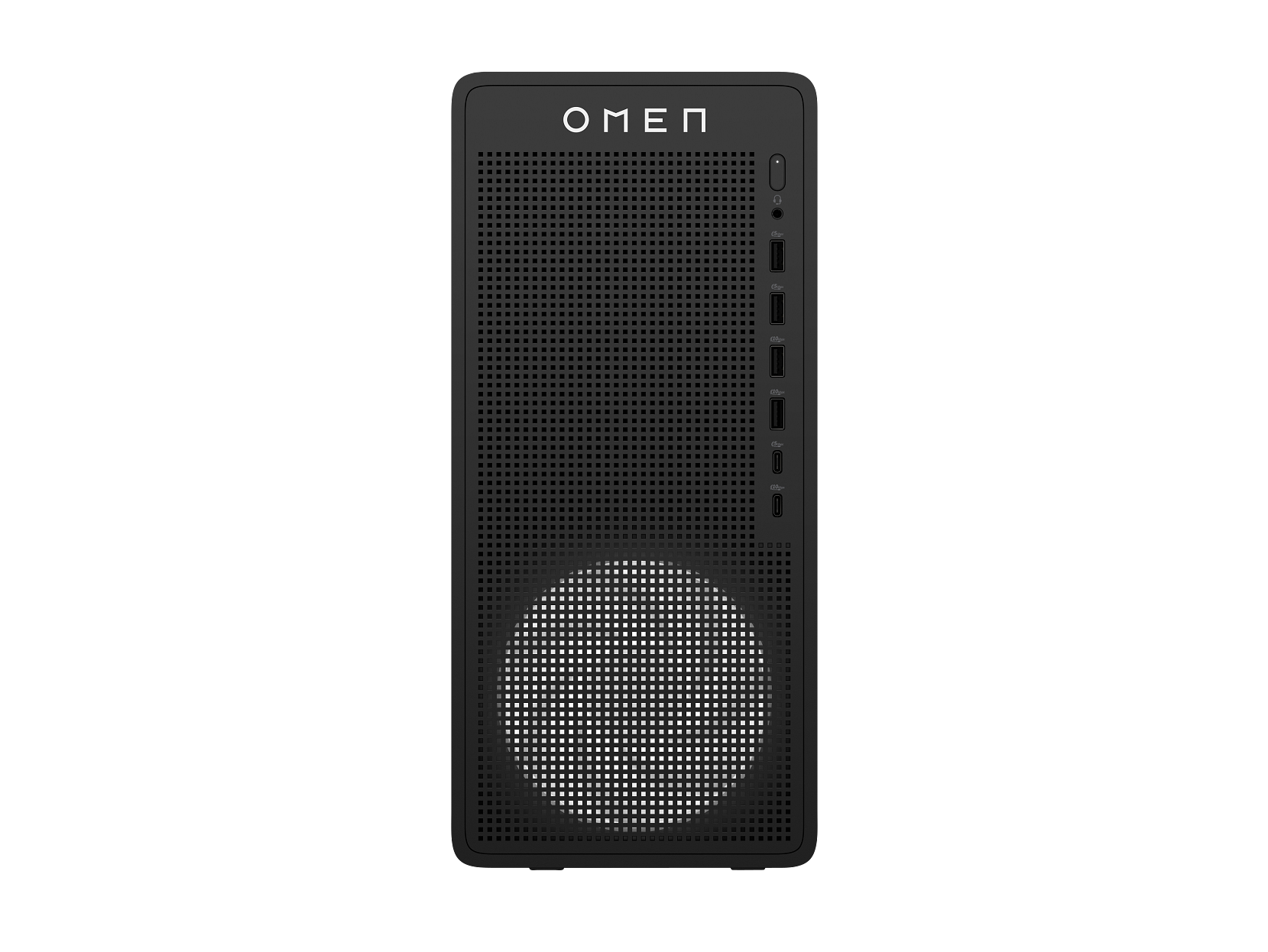 Front. HP OMEN - HP OMEN 16L Gaming Desktop PC TG03-0055m RX 7600 8GB AMD RYZEN 5 8400F 16GB 512GB - Black metal.