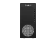 Front. HP OMEN - HP OMEN 16L Gaming Desktop PC TG03-0055m RX 7600 8GB AMD RYZEN 5 8400F 16GB 512GB - Black metal.