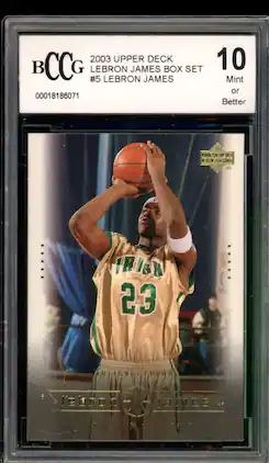 Lebron James Rookie Card 2003 Upper Deck Box Set #5 BGS BCCG 10
