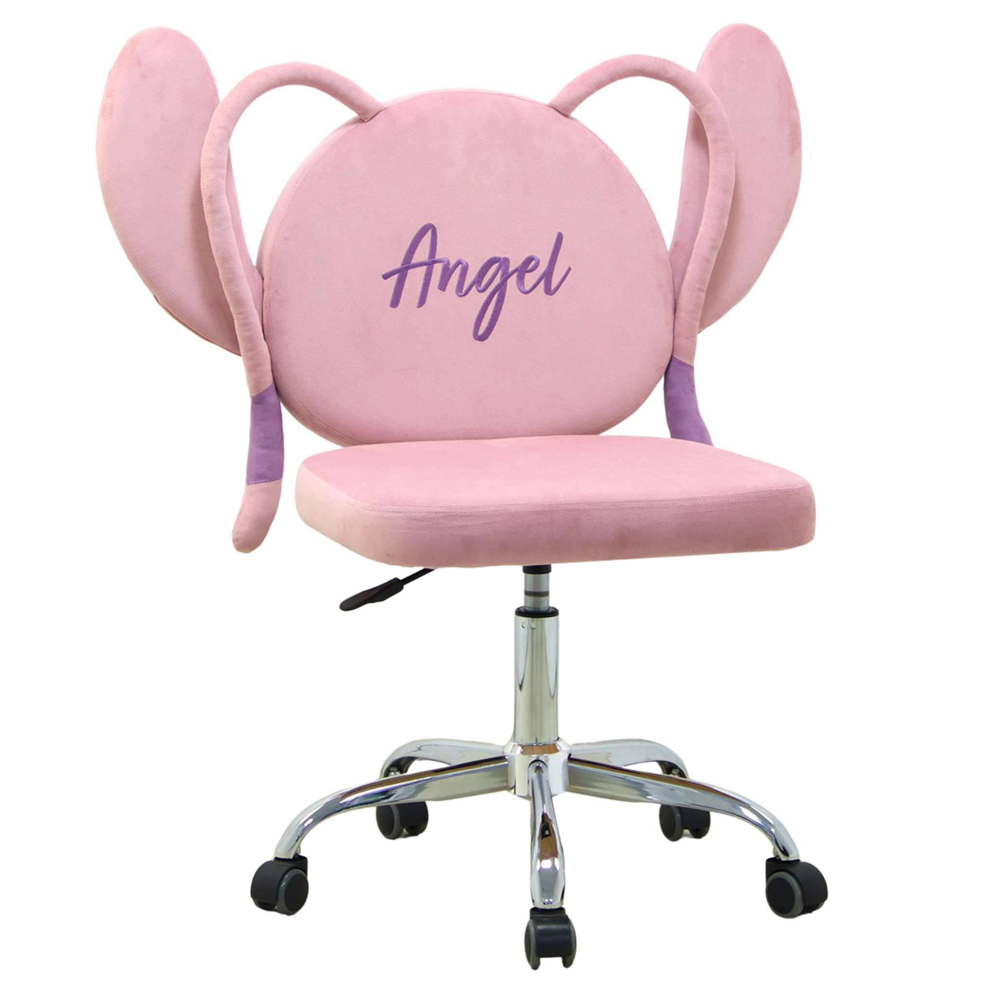 Left. Impressions Vanity Co. - Angel Swivel Vanity Chair - Pink.