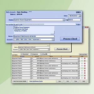 Sure, here is the corrected and grouped text from the image:

---

**Eack Account: Main Checking**  
Balance: $935.50  
Date: 08/09/2023  

**Payee:** Superior Power Equipment  
Amount: $504.51  

**Memo:** Equipment Maintenance & Parts Account  
Account: 14300s  

**Address:**  
Superior Power Equipment  
12000 Superior Power  
Pocatello, ID 83201  

**Memo:** Equipment Maintenance & Parts Account  
Account: 14300s  

**Process Check**  

**Check Details:**  
- **From:** Eack Account: Main Checking  
- **To:** Superior Power Equipment  
- **Amount:** $504.51  
- **Memo:** Equipment Maintenance & Parts Account  
- **Account:** 14300s  
- **Address:** Superior Power Equipment, 12000 Superior Power, Pocatello, ID 83201  

**Check Number:** 1002  

**Memo:** Equipment Maintenance & Parts Account  
Account: 14300s  

**