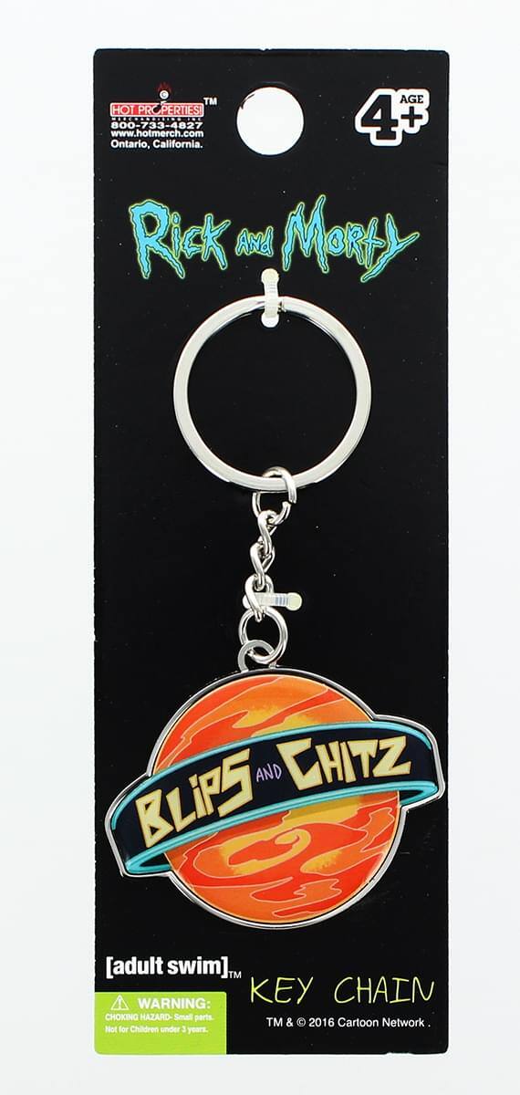 TM AGE HOT MERCH! 800-733-4827 ...... 4+ www.hotmerch.com Ontario, California. Rick AND Morty AND CHITZ BLIPS [adult swim], TM WARNING: KEY CHAIN CHOKING HAZARD- Small parts. TM &  2016 Cartoon Network. Not for Children under 3 years.