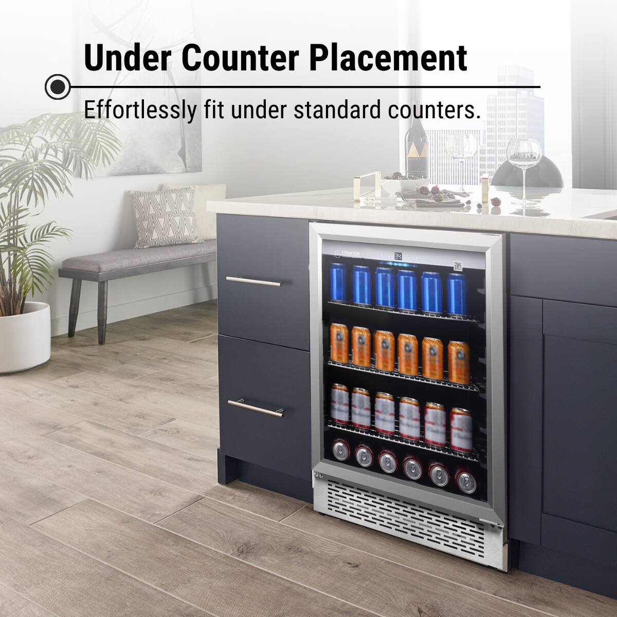Under Counter Placement  
Effortlessly fit under standard counters.