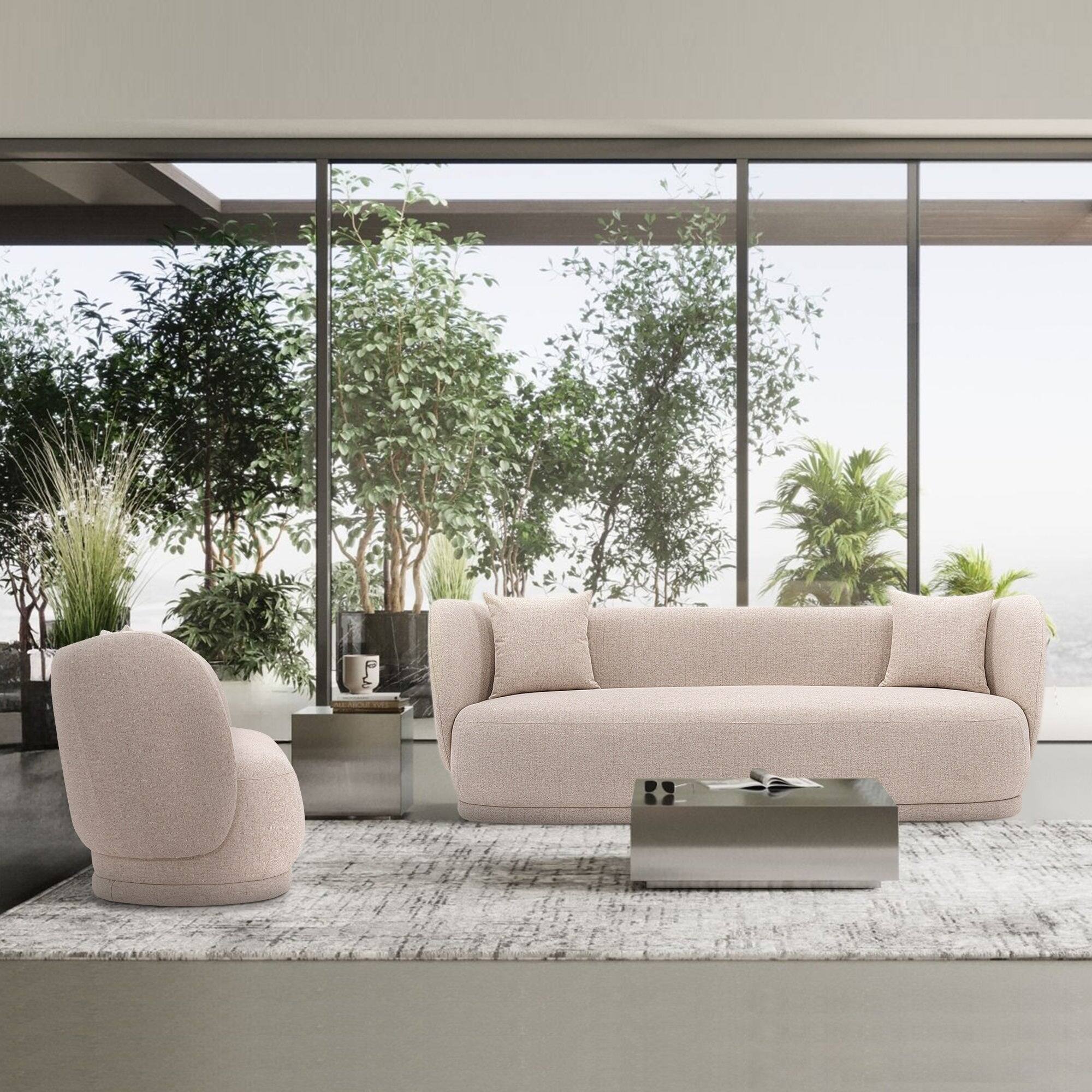Angle. Manhattan Comfort - Siri Modern 2-Piece Sofa Set - Wheat.