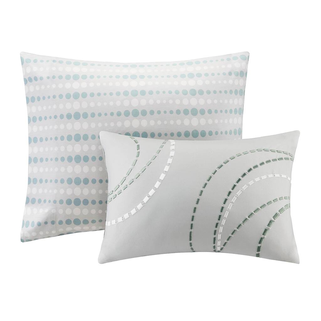 Alt View 3. Gracie Mills - Gracie Mills Timothy 7-Piece Contemporary Geometric Comforter Set with Bed Sheets - Aqua.