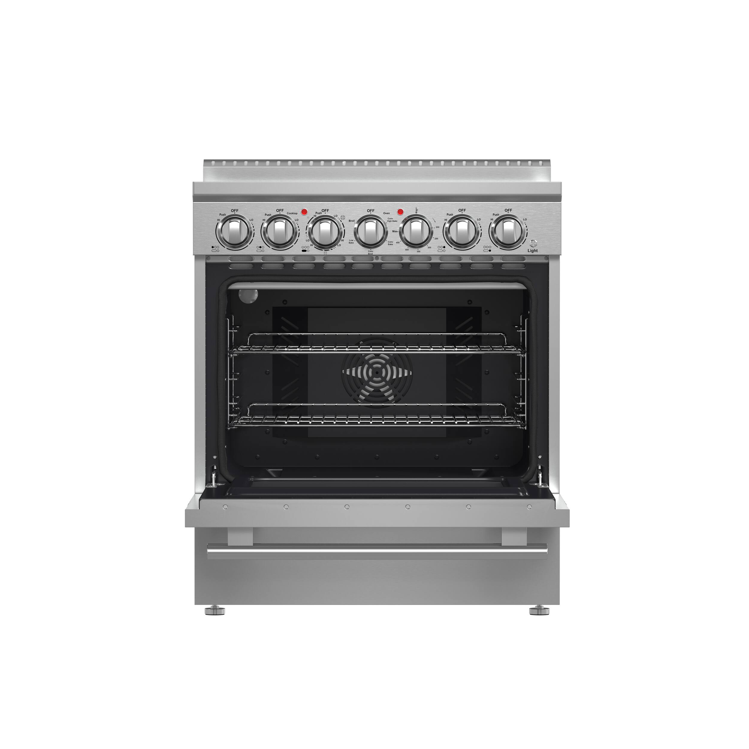 Alt View 2. Forno Appliances - Paolo 4.38 cu. ft. Freestanding Electric True Convection Range with Warming Zone - Silver.