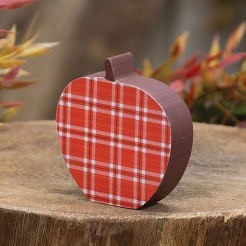 Angle. BreeBe - *Mini Red Plaid Apple Chunky Sitter - Red.