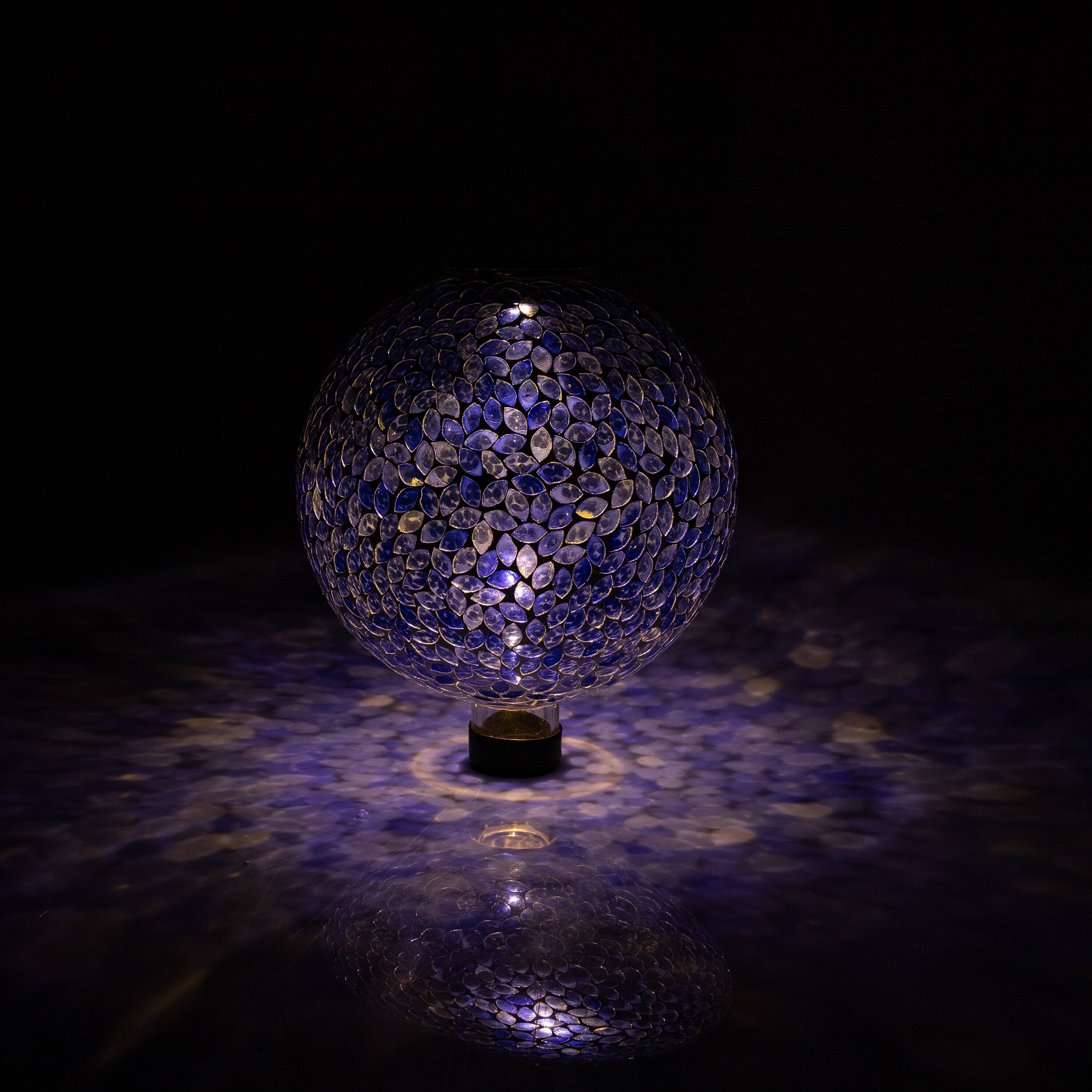 Alt View 9. Sunnydaze - Mosaic Gazing Ball with Solar Light - 10 in - 2pk - Lavender Mosaic.