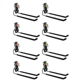RubberMaid - FastTrack Wall Mounted Garage Storage Utility Multi Hook (8 Pack) - Silver