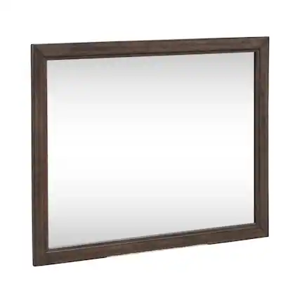 Front. Liberty Furniture Industries - Modern Edge Landscape Mirror for Bedroom Dresser Mount - Caffe - Caffe Brown.
