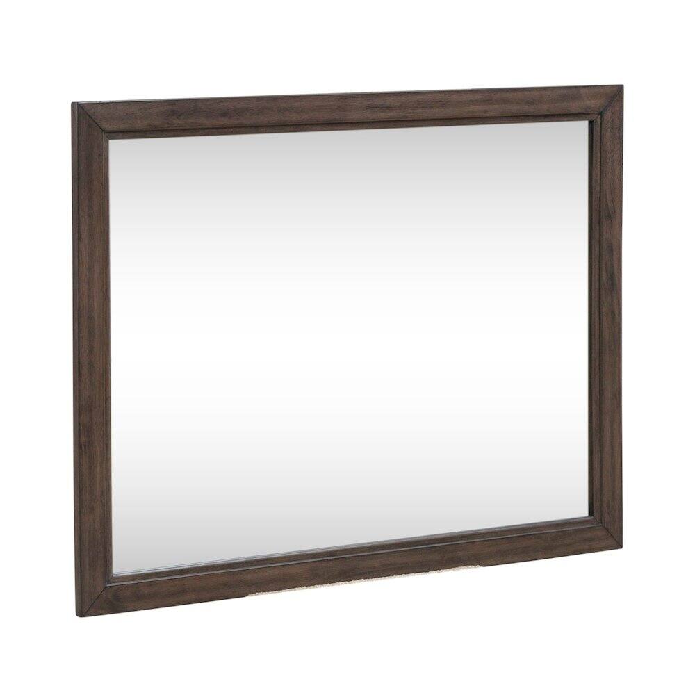 Front. Liberty Furniture Industries - Modern Edge Landscape Mirror for Bedroom Dresser Mount - Caffe - Caffe Brown.