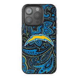 Keyscaper - NFL - Los Angeles Chargers Paisley Bling iPhone Case - 15 - Black
