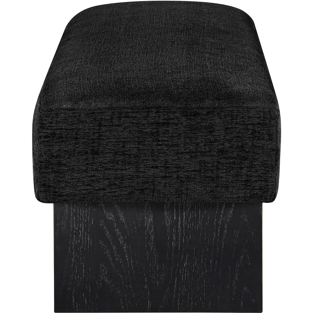 Alt View 3. Meridian Furniture - Alora Black Fabric Bench - Black.
