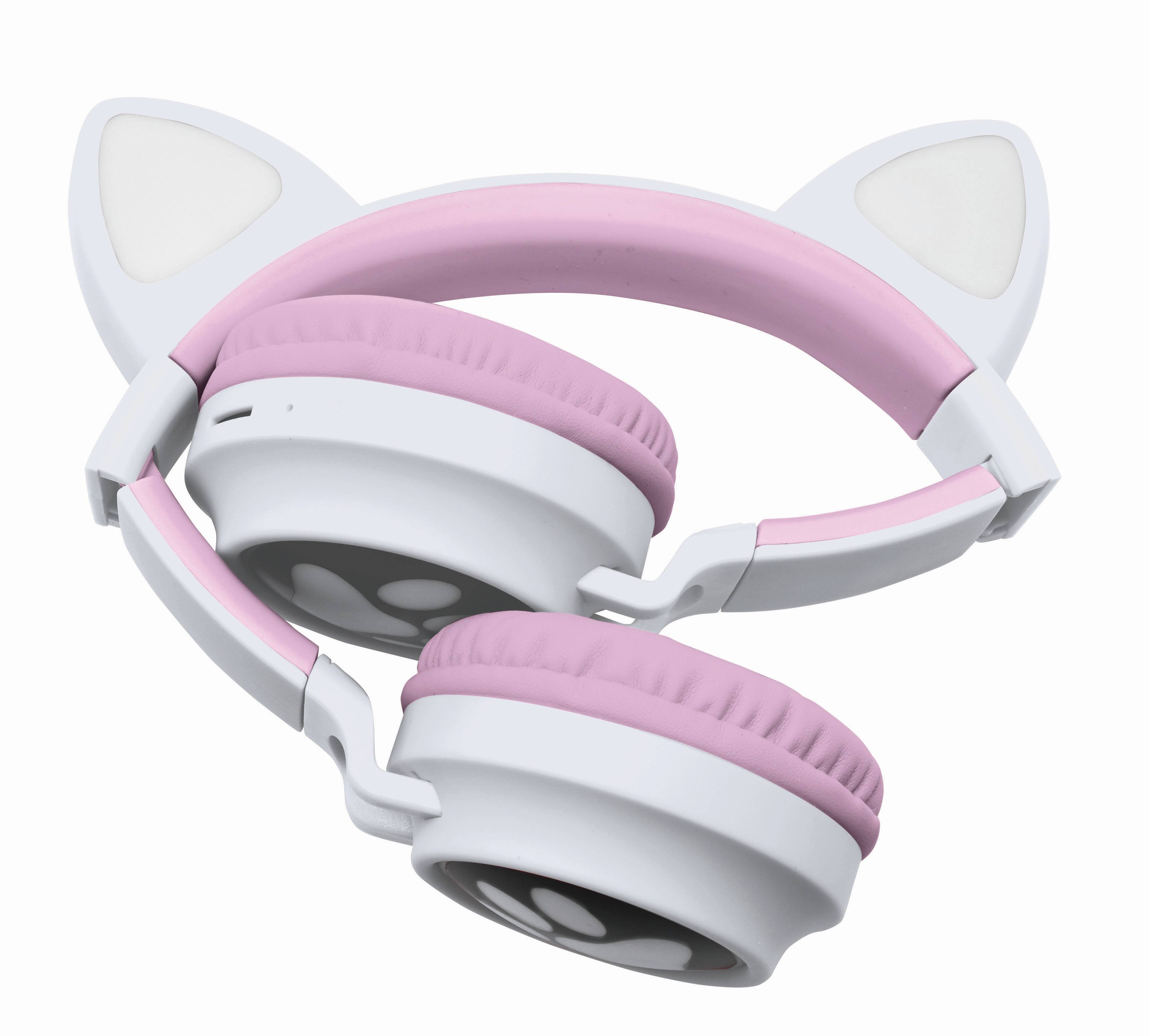 Alt View 4. Lexibook - Cat’s Ears Shape Wireless Rechargeable Headphones with Lights.