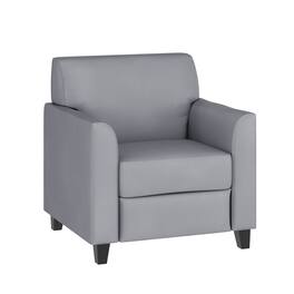 Emma + Oliver - Faux Leather Chair with Clean Line Stitched Frame - Gray
