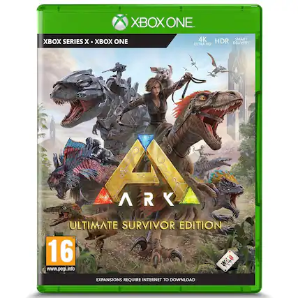 XBOX ONE
XBOX SERIES X • XBOX ONE
4K ULTRA HD HDR SMART DELIVERY
ARK: ULTIMATE SURVIVOR EDITION
16
www.pegi.info
EXPANSIONS REQUIRE INTERNET TO DOWNLOAD - M (Mature 17+)