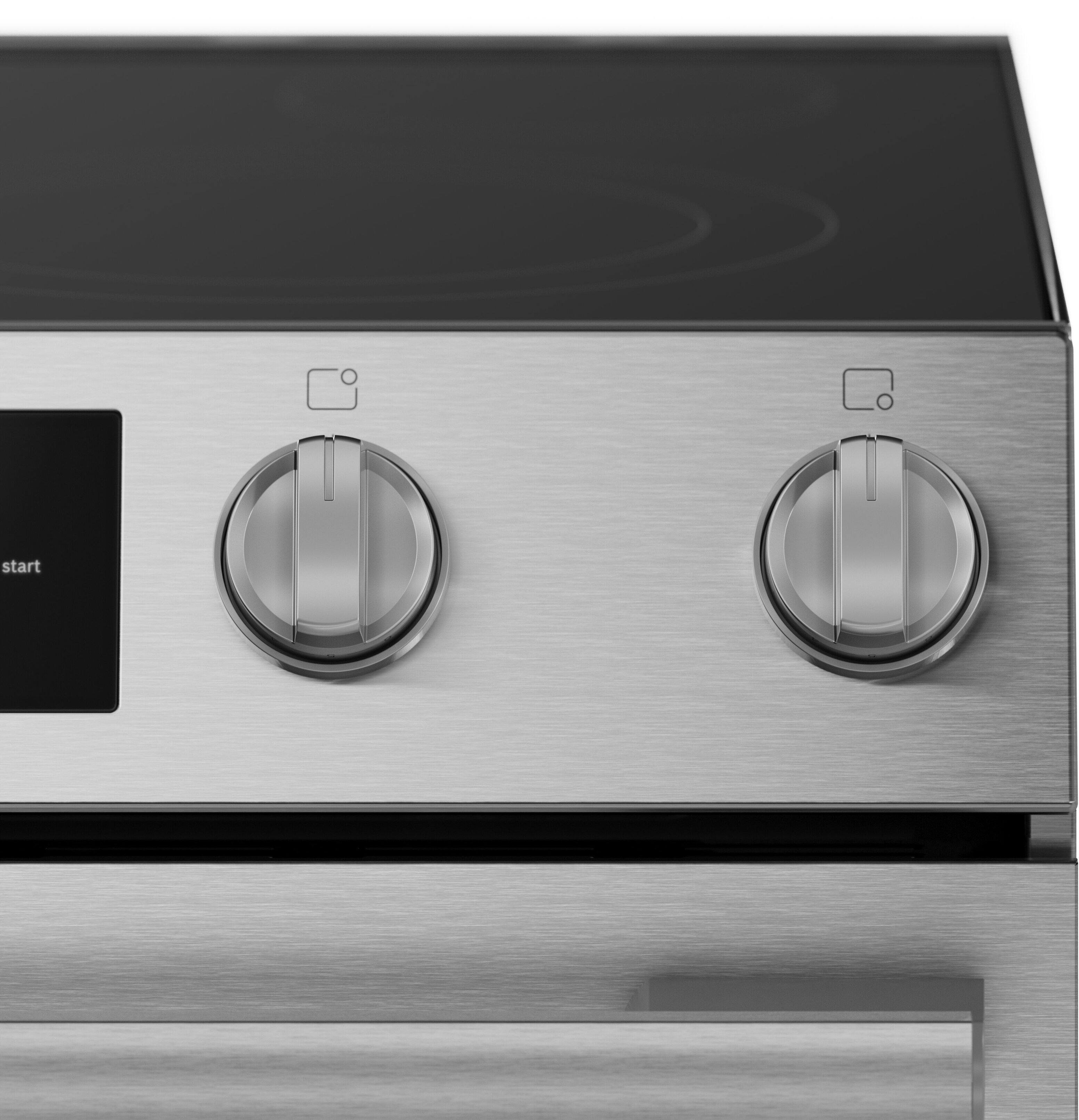 Alt View 1. Bosch - 300 Series 5.8 Cu. Ft. Slide-In Electric Convection Range - Stainless Steel.