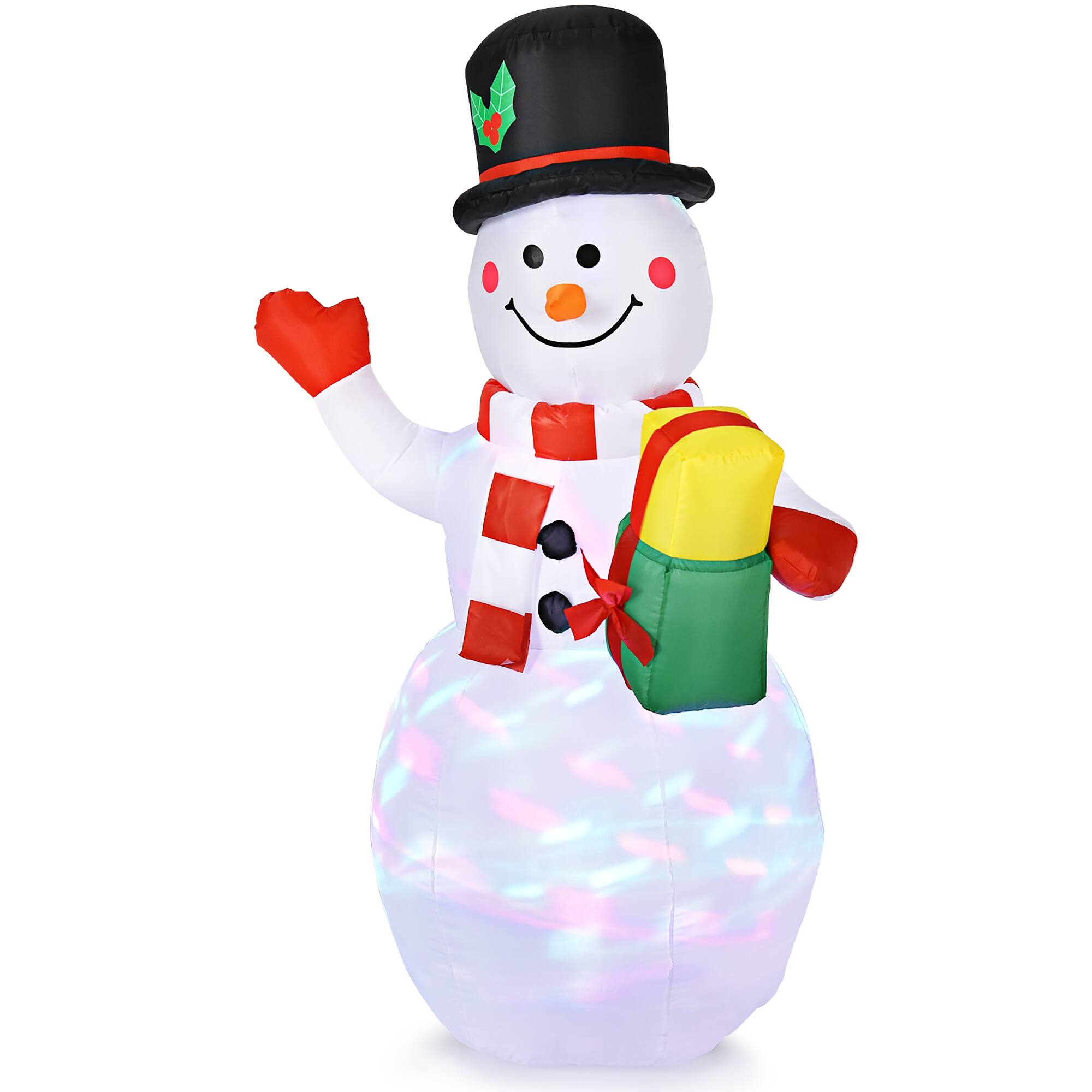 Alt View 18. Costway - 5 FT Tall Snowman Inflatable Blow up Inflatable w/Built-in Colorful LED Lights - Multicolor.