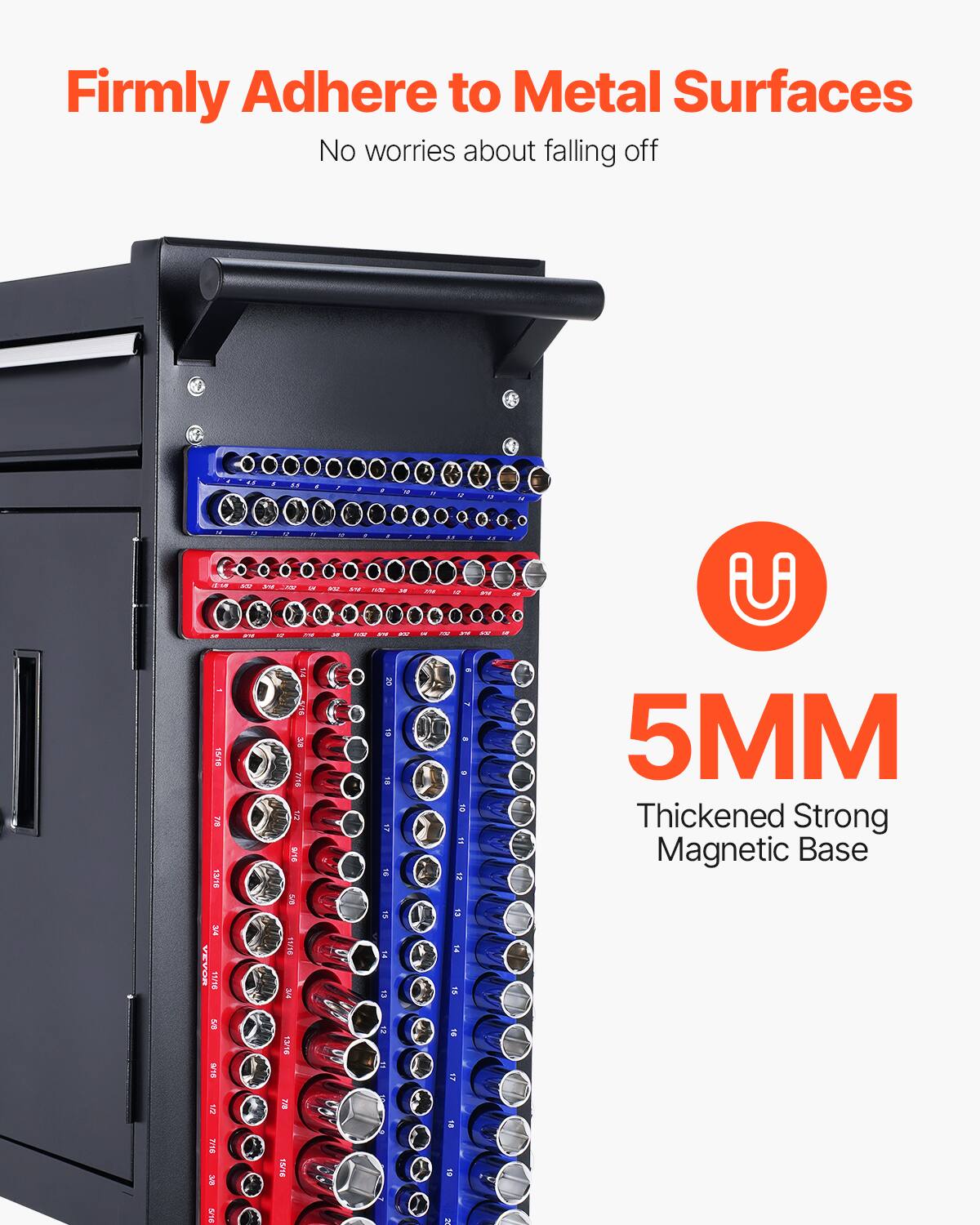 Firmly Adhere to Metal Surfaces  
No worries about falling off  

5MM  
Thickened Strong Magnetic Base