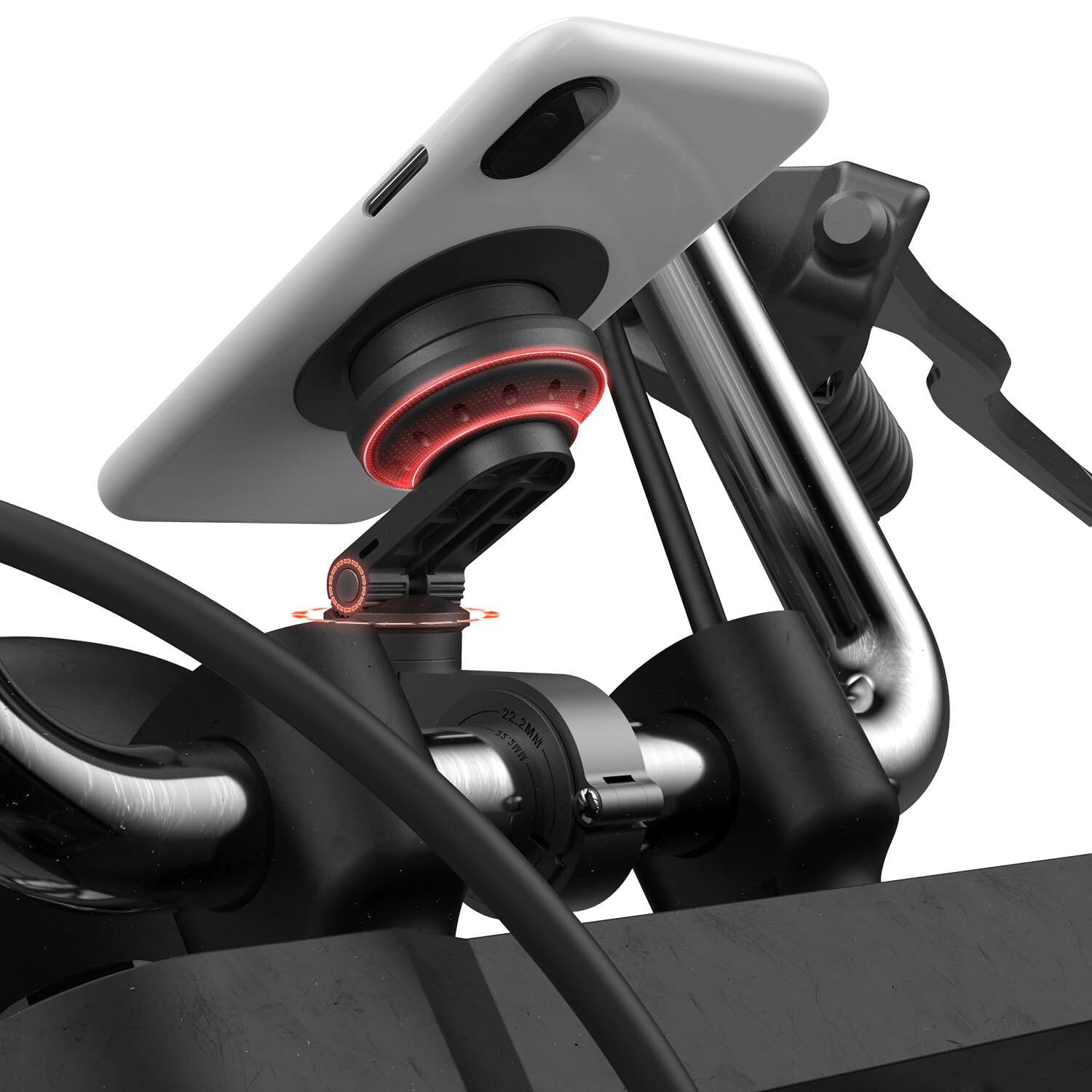 TECH SAFARI - Phone Mount Bike Cell Holder With Vibration Dampener Module Out Front Bicycle Handlebar For Mountain Road - 【Vibration Dampener】Handlebar Mount Pro-Black