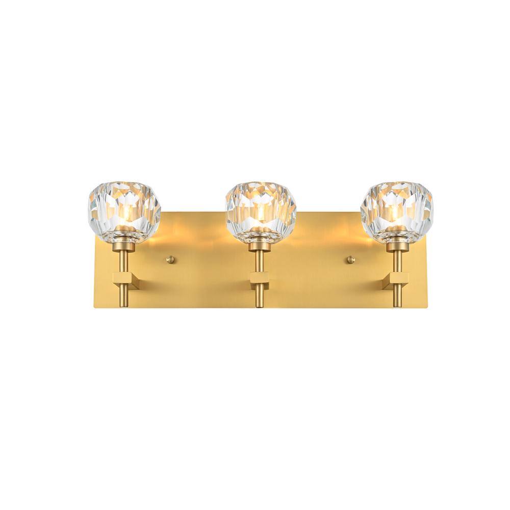 Alt View 4. Elegant Lighting - Graham 3 Light Wall Sconce in Gold - Gold And Clear.