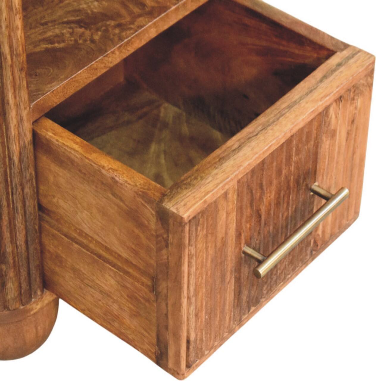 Alt View 6. Artisan Furniture - Artisan Furniture Solid Wood Beaumont Marble Bedside - Brown.