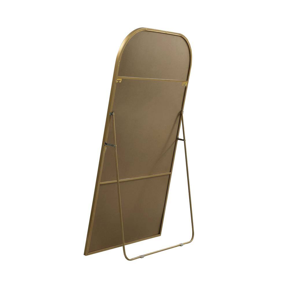 Alt View 1. Elegant Decor - Metal Frame Arch Full Length Mirror 35x66 Inch in Brass - Brass.
