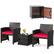 Angle. Costway - 3PCS Patio Wicker Furniture Set Storage Table W/Protect Cover - Red,Mix Brown.