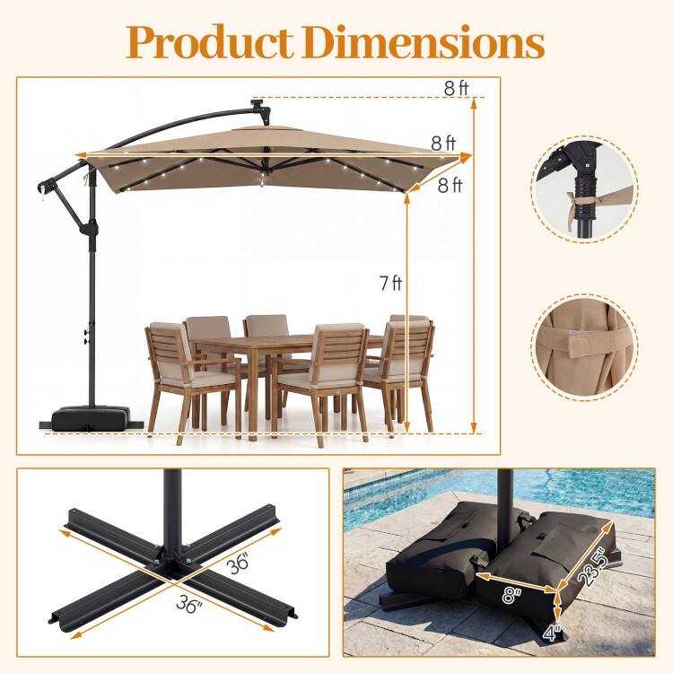 Product Dimensions

- 8 ft
- 8 ft
- 8 ft
- 7 ft
- 36"
- 36"
- 8"
- 23.5"
- 4"