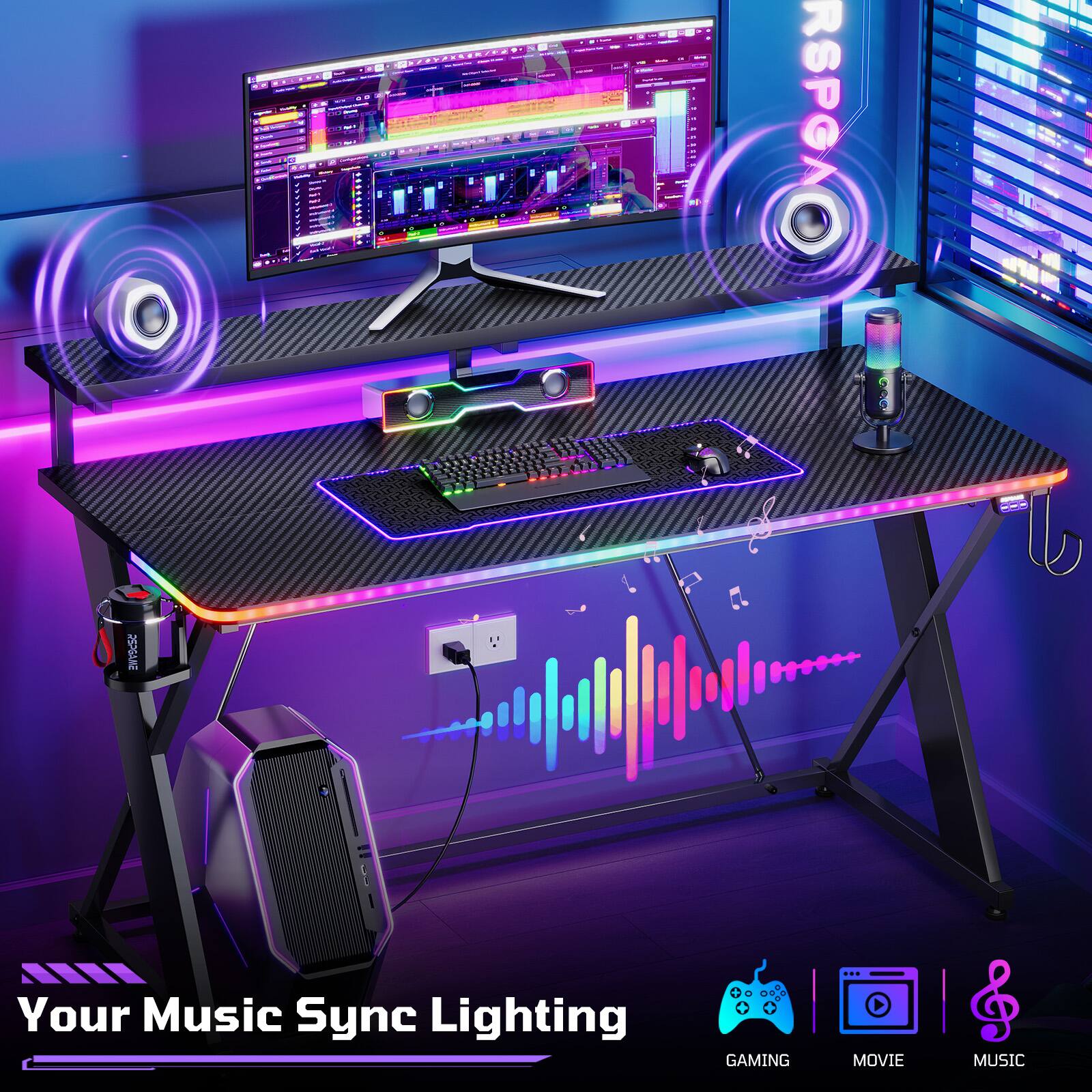RSPGA : 35PG2 : Your Music Sync Lighting  
GAMING MOVIE MUSIC