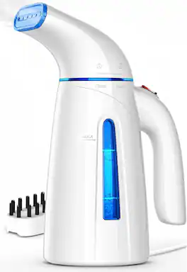 Core Tech - Handheld Garment Steamer, 240mL, 700W, 15-Minute Steam Time, 8.5 ft Cord - White and Blue