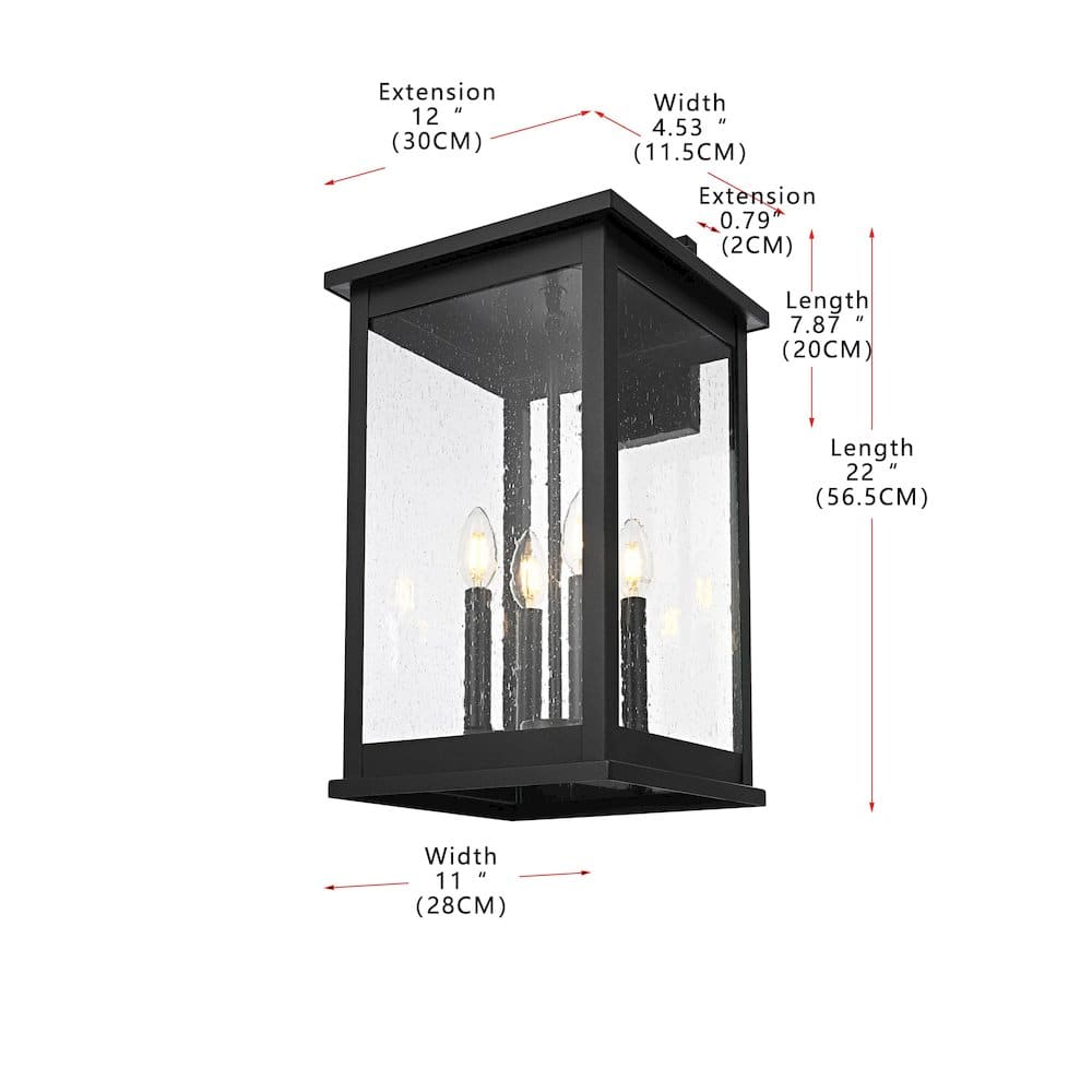 Elegant Lighting - Ringgold 11 Inch Outdoor Wall Sconce In - Black
