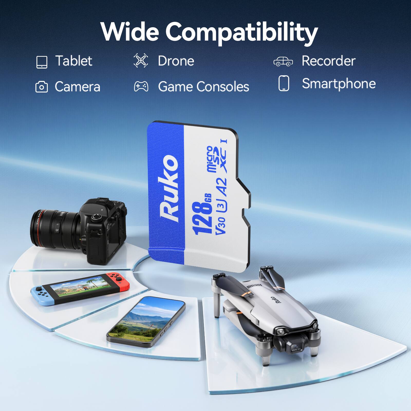 Wide Compatibility Tablet Drone Recorder Camera Game Consoles Smartphone