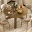 Angle. Costway - Costway 47" Round Dining Table with Solid Acacia Wood Legs for 4-6 Person for Kitchen - Natural.