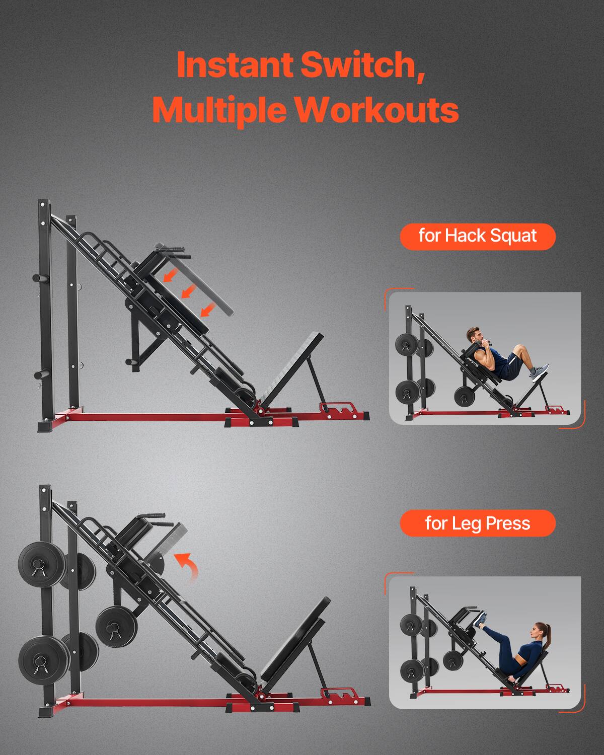 Instant Switch, Multiple Workouts

for Hack Squat

for Leg Press