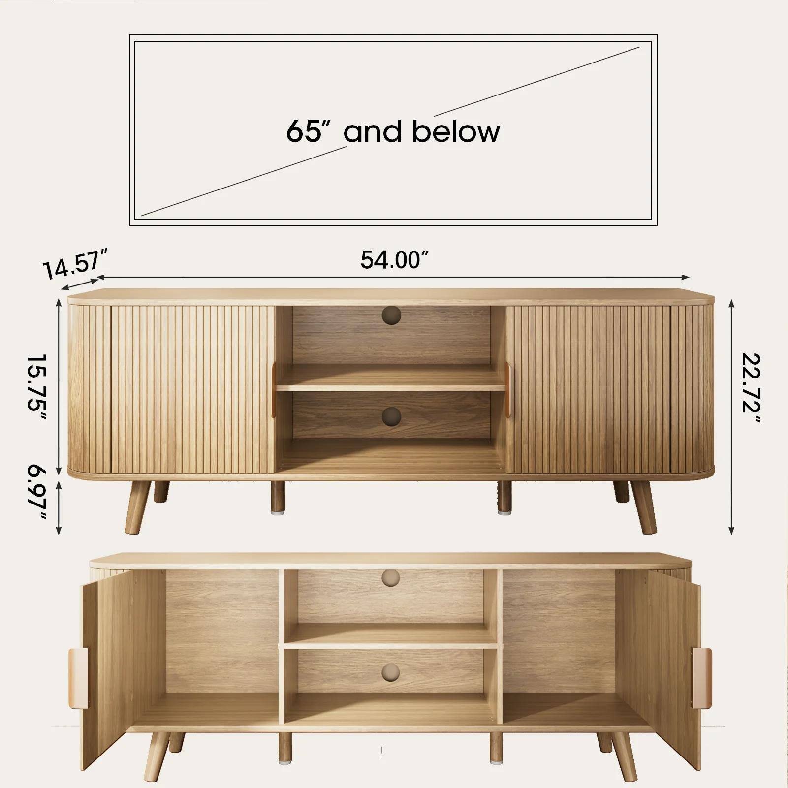 65" and below  
14.57"  
54.00"  
15.75"  
6.97"  
22.72"