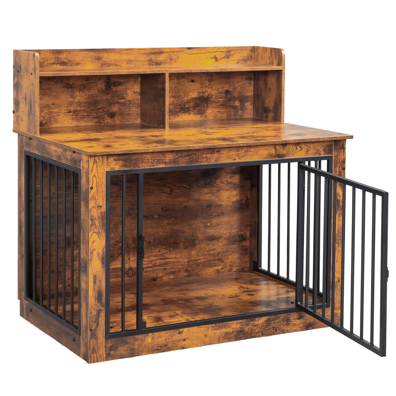 Front. Winado - Wooden 41in Dog Crate Indoor with Storage, Door, End Table Decorative Pets Cage.