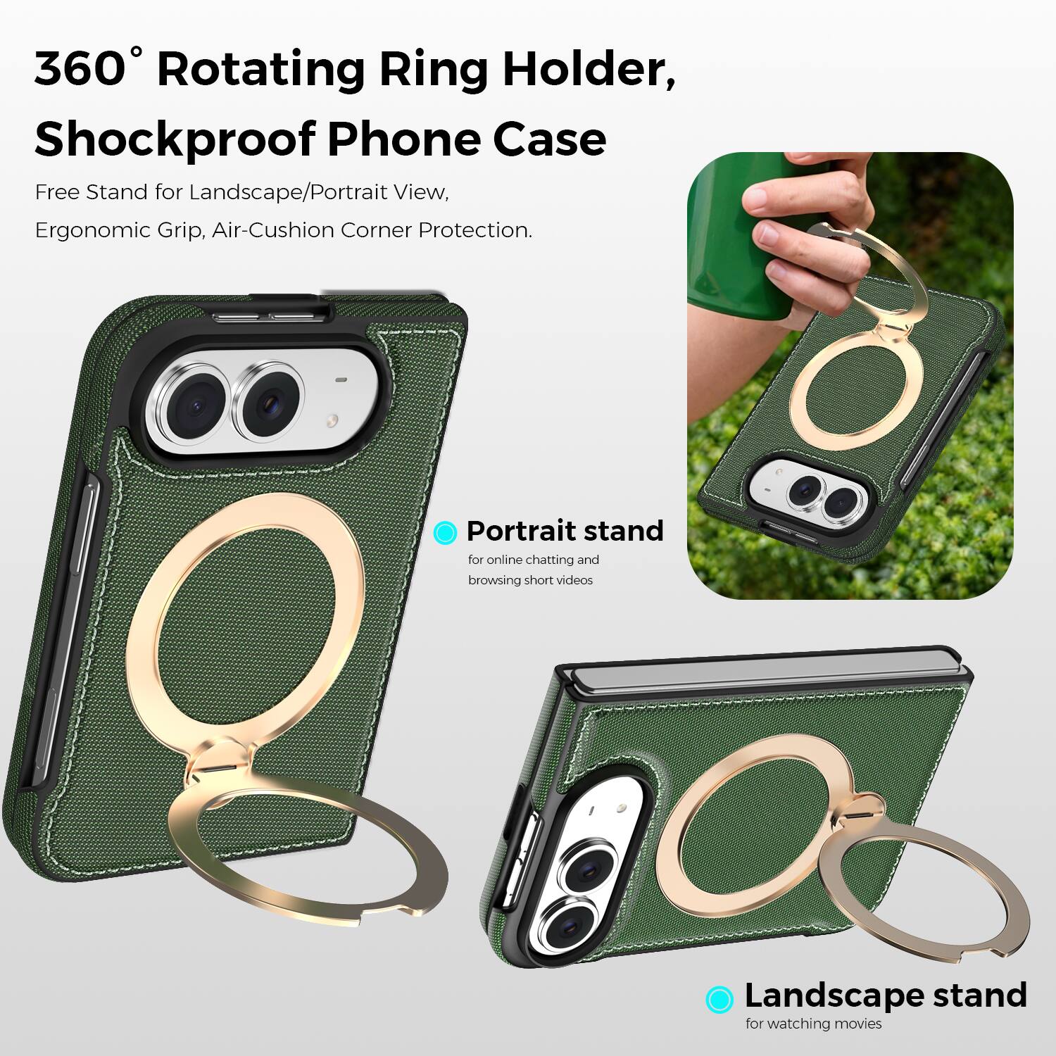 Dteck Shockproof Phone Case for Apple iPhone Duo, Magnetic Leather ...