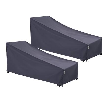 Front. F&J Outdoors - F&J Outdoors Premium Waterproof Outdoor Patio Chaise Lounge Covers - GREY.