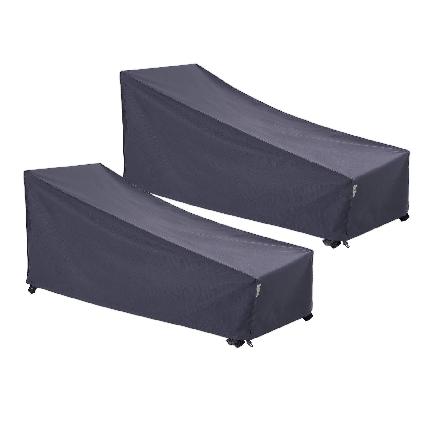 F&J Outdoors - Premium Waterproof Outdoor Patio Chaise Lounge Covers - Gray