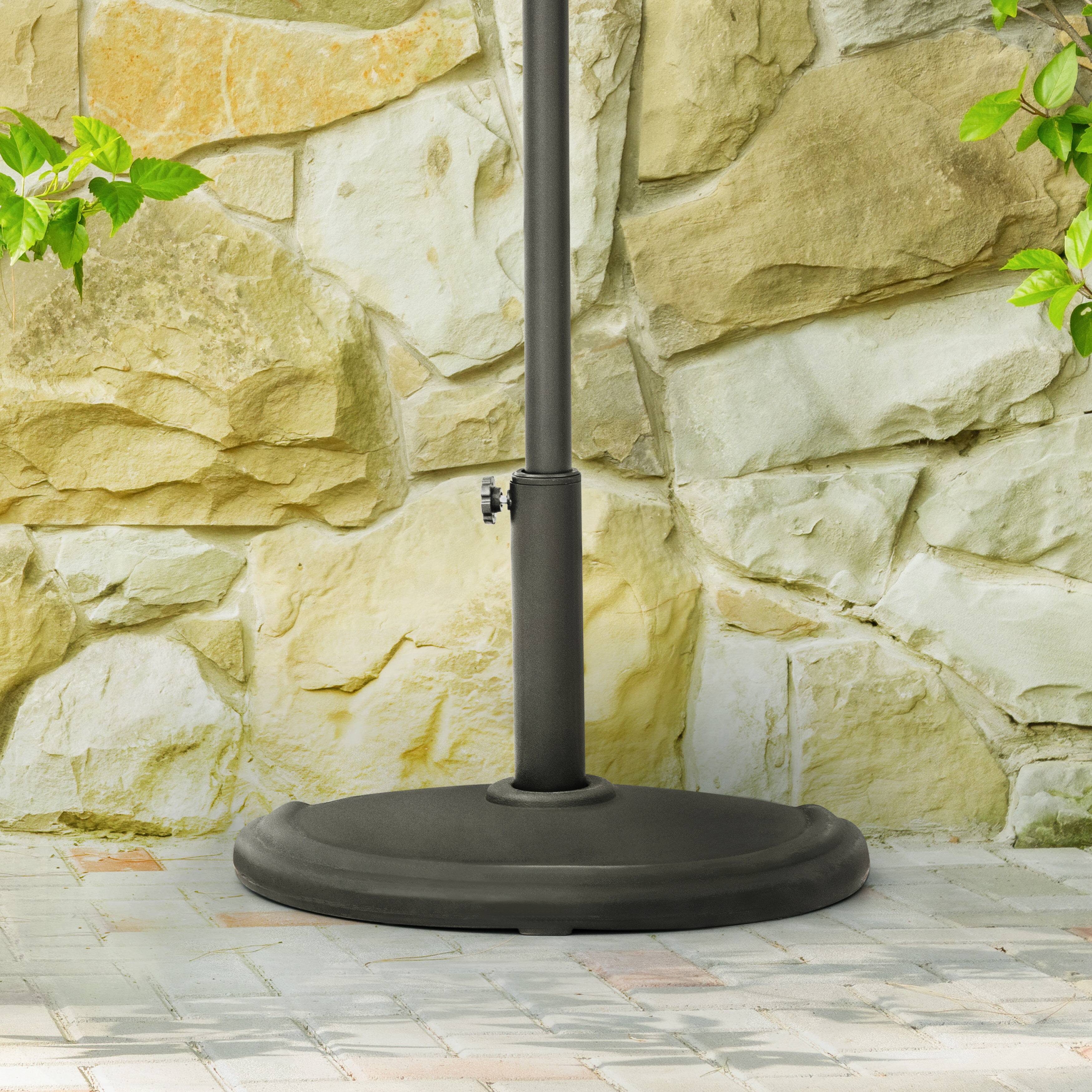 Left. Nuu Garden - Patio 19.3’’ Half Round Umbrella Base, Weight Up to 20.9 LBS - Black.